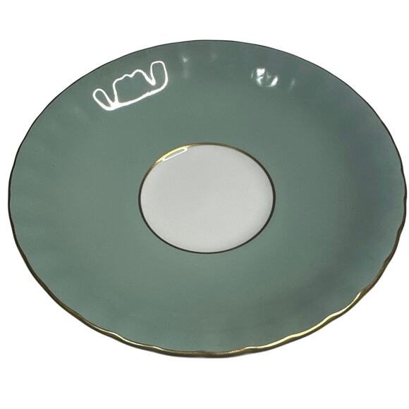 Aynsley Replacement Saucer(England) Bone China Mint Green & gold Pembroke trim - Picture 1 of 5